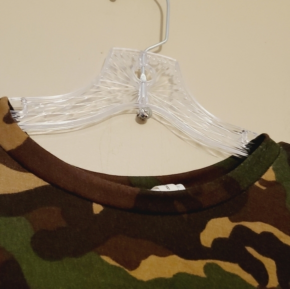 Yellow Cabbage | Women's Camo High Low Ruffle Blouse or Dress (Size Medium) - Picture 3 of 14